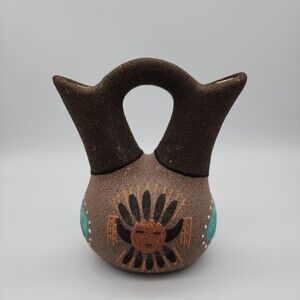 Wedding Vase Sand Finish Native American Styled Unmarked Very Nice